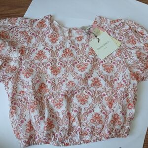 Cynthia Rowley Pink and Cream Floral Blouse